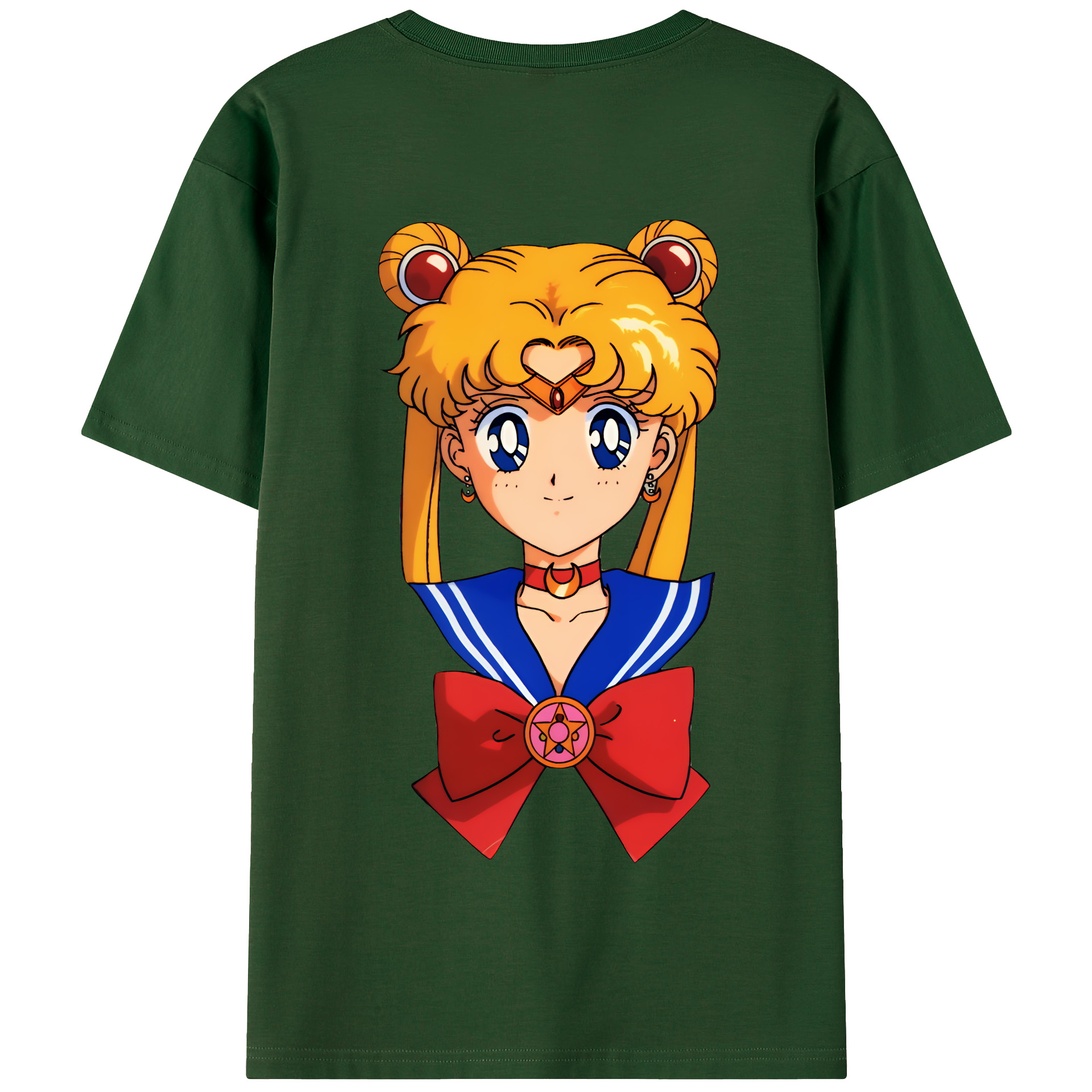 （画像用） 美少女戦士セーラームーン 月野 うさぎ つきの うさぎ Sailor Moon Tsukino Usagi 綿100％半袖Tシャツ（背面プリント）